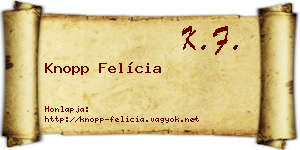 Knopp Felícia névjegykártya